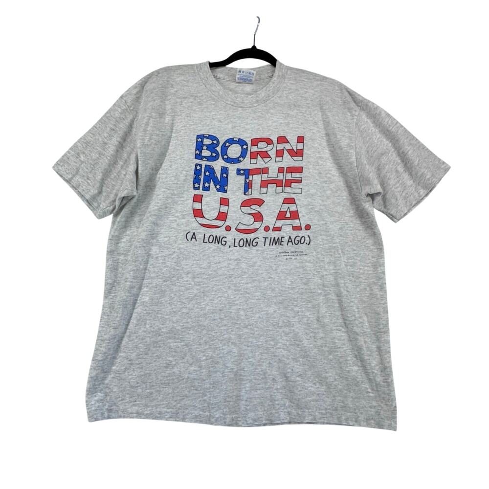 Vintage Shoebox Greetings Born in the USA Graphic Tee XL Made in USA 90s